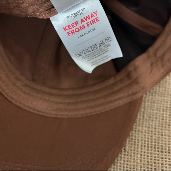 Mini Rodini Forever Young Brown Cap with Red Stitching - Picture 5 of 5